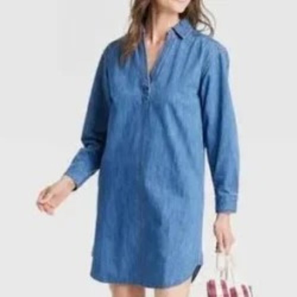 Universal Thread Blue Chambray Shirt Dress
